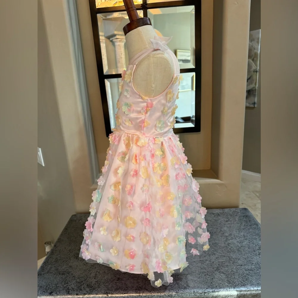 🌸US ANGELS- Girls' 3D Floral Fit & Flare Dress🌸 - Picture 5 of 8